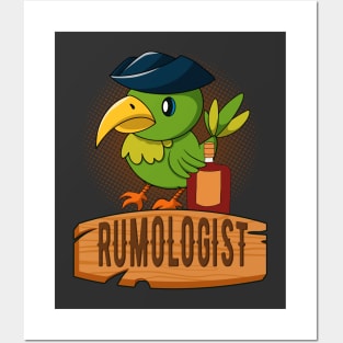 Rumologist Funny Pirate Parrot Rum Lover Posters and Art